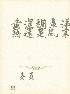 黄浓稠鼻涕是风热还是风寒封面