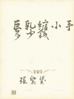 巨乳缩小手术要多少钱