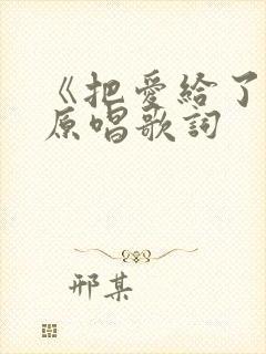 《把爱给了谁》原唱歌词封面