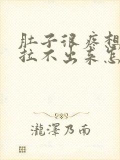 肚子很疼想拉屎拉不出来怎么回事