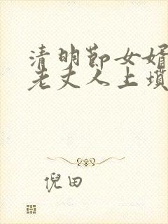 清明节女婿能给老丈人上坟吗