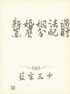 新婚姻法过错方怎么分配财产