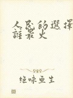 人民的选择演员谁最火