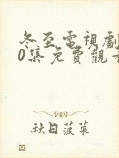 冬至电视剧全40集免费观看黄景瑜