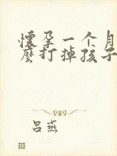 怀孕一个月后怎么打掉孩子封面