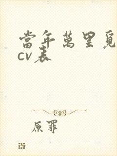 当年万里觅封侯cv表封面