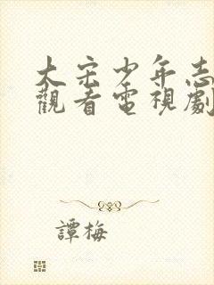 大宋少年志免费观看电视剧全集封面