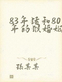 83年猪和80年的猴婚姻怎么样