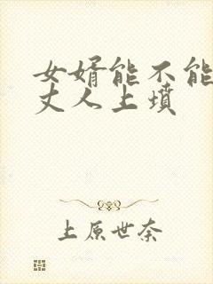 女婿能不能给老丈人上坟