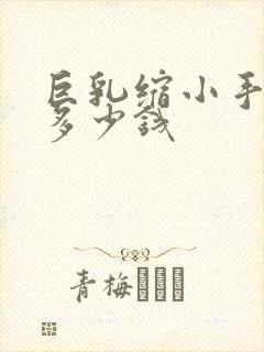 巨乳缩小手术要多少钱