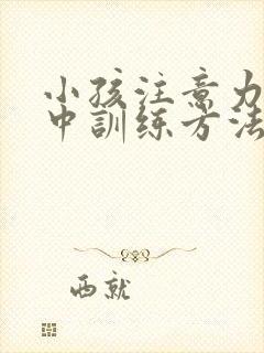 小孩注意力不集中训练方法封面