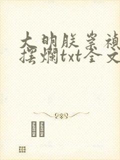 大明朕崇祯只想摆烂txt全文阅读封面