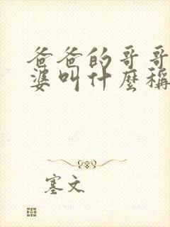 爸爸的哥哥的老婆叫什么称呼