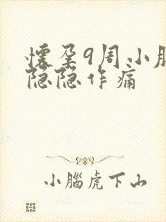 怀孕9周小肚子隐隐作痛封面