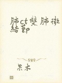 肺ct双肺微小结节