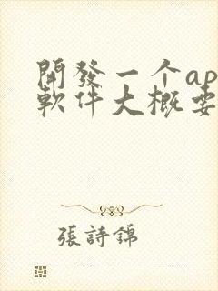 开发一个app软件大概要多少钱