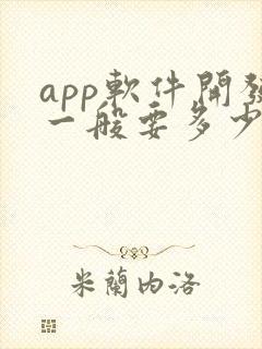 app软件开发一般要多少钱