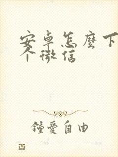 安卓怎么下载两个微信