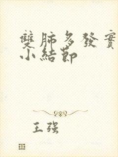 双肺多发实质性小结节封面