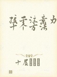 孩子注意力训练十个方法封面