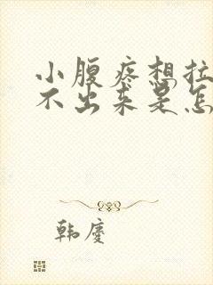 小腹疼想拉屎拉不出来是怎么回事