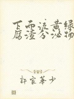 下面流黄绿色豆腐渣分泌物