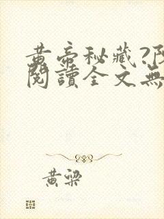 黄帝秘藏?陈启阅读全文无窗口