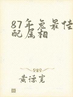 87年兔最佳婚配属相