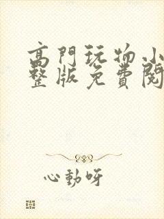 高门玩物小说完整版免费阅读