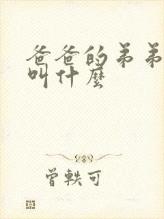 爸爸的弟弟女儿叫什么