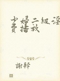 少妇二级淫片免费播放