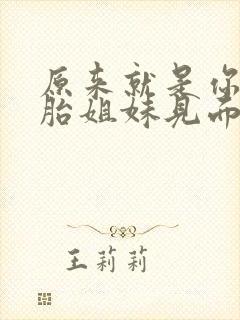 原来就是你双胞胎姐妹见面