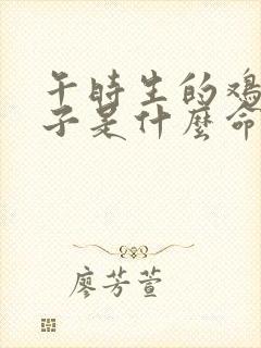 午时生的鸡男孩子是什么命