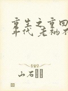 重生之重回80年代 老衲不懂爱封面