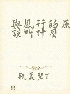 与凤行的原著小说叫什么