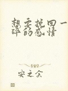 想要挽回一段破碎的感情封面