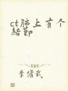 ct肺上有个小结节封面