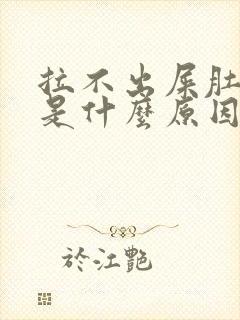 拉不出屎肚子疼是什么原因