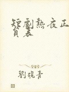 短剧热夜正浓演员表