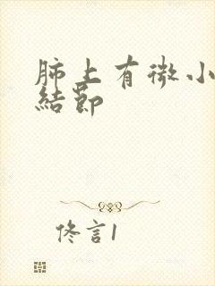 肺上有微小钙化结节