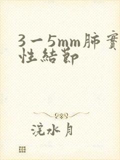 3一5mm肺实性结节