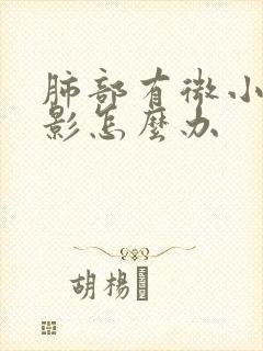 肺部有微小结节影怎么办