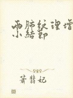 两肺纹理增多有小结节