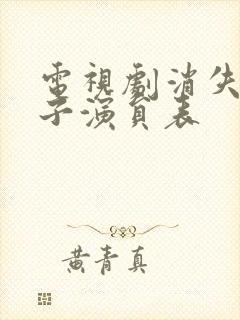 电视剧消失的孩子演员表