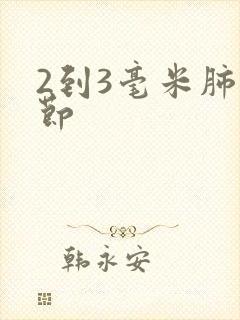 2到3毫米肺结节封面