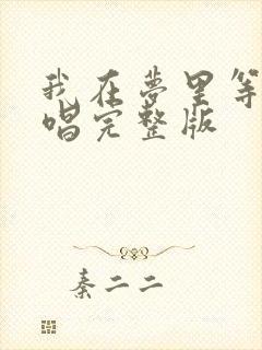 我在梦里等你原唱完整版