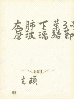 左肺下叶3毫米磨玻璃结节