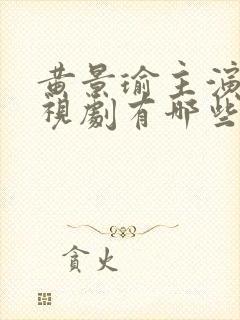 黄景瑜主演的电视剧有哪些