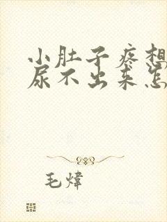 小肚子疼想尿又尿不出来怎么回事