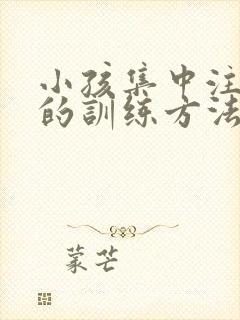 小孩集中注意力的训练方法